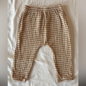 Quincy Mae Tan Checkered Kids Pants – Size 12-18 mo